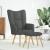 Scaun de relaxare cu taburet, gri deschis, textil GartenMobel Dekor