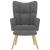 Scaun de relaxare cu taburet, gri deschis, textil GartenMobel Dekor