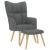 Scaun de relaxare cu taburet, gri deschis, textil GartenMobel Dekor