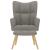 Scaun de relaxare cu taburet, gri taupe, textil GartenMobel Dekor