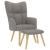 Scaun de relaxare cu taburet, gri taupe, textil GartenMobel Dekor