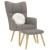 Scaun de relaxare cu taburet, gri taupe, textil GartenMobel Dekor