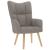 Scaun de relaxare cu taburet, gri taupe, textil GartenMobel Dekor