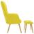 Scaun de relaxare cu taburet din material galben deschis GartenMobel Dekor