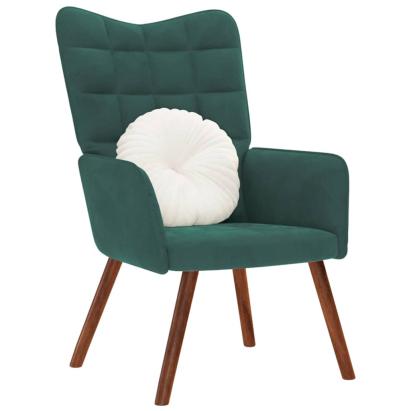 Scaun de relaxare, verde închis, catifea GartenMobel Dekor