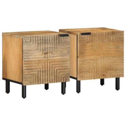 Noptiere 2 buc Maro 40x33x46 cm Lemn masiv Mango GartenMobel Dekor