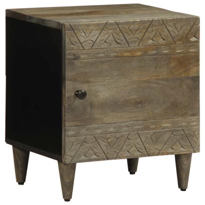 Noptiera gri deschis 40x33x46 cm lemn masiv de mango GartenMobel Dekor