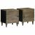 Noptiere 2 buc Gri deschis 40x33x46 cm Lemn masiv de mango GartenMobel Dekor