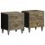 Noptiere 2 buc Gri deschis 40x33x46 cm Lemn masiv de mango GartenMobel Dekor