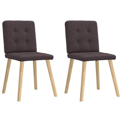 Scaune de masă, 2 buc., maro închis, material textil GartenMobel Dekor