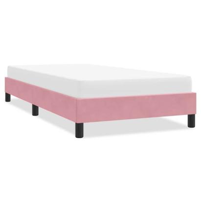 Cadru de pat fără saltea roz 80x220 cm catifea GartenMobel Dekor