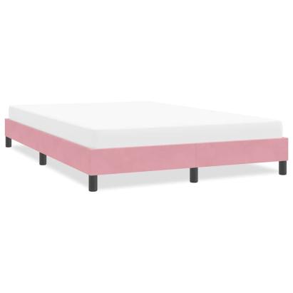 Cadru de pat fără saltea roz 140x220 cm catifea GartenMobel Dekor