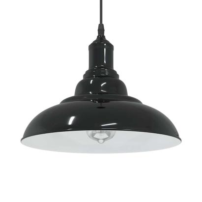 Lampă suspendată reglabilă pe înălțime E27 negru lucios metal GartenMobel Dekor