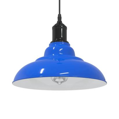 Lampă suspendată reglabilă înălțime E27 albastru închis lucios GartenMobel Dekor
