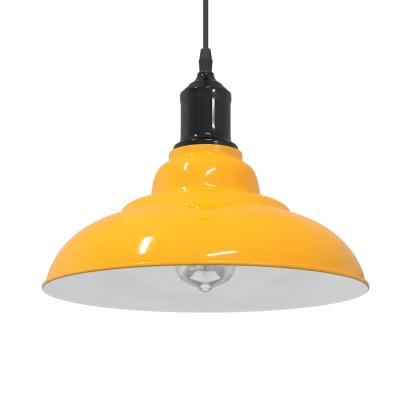 Lampă suspendată reglabilă pe înălțime E27 Galben lucios Metal GartenMobel Dekor