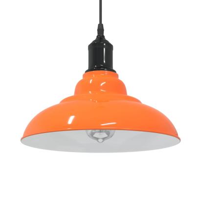 Lampă suspendată reglabilă înălțime E27 Portocaliu lucios Metal GartenMobel Dekor