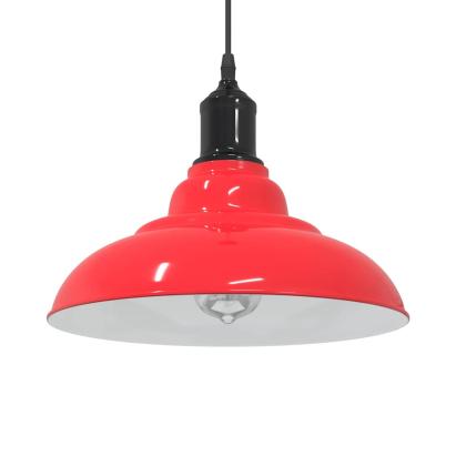 Lampă suspendată reglabilă pe înălțime E27 roșu lucios metal GartenMobel Dekor
