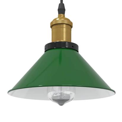 Lampă suspendată reglabilă pe înălțime E27 verde lucios metal GartenMobel Dekor