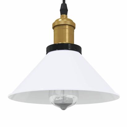 Lampă suspendată reglabilă pe înălțime E27 alb lucios metal GartenMobel Dekor