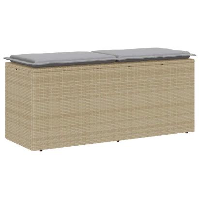 Bancă de grădină cu pernă Bej 110x40x44 cm polirattan GartenMobel Dekor