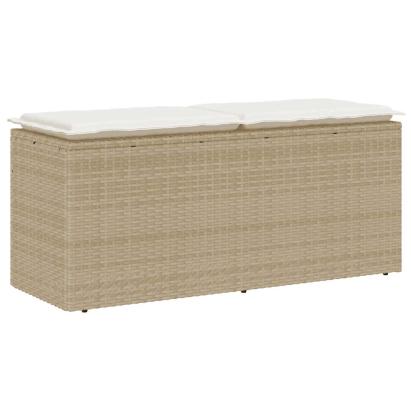 Bancă de grădină cu pernă Bej 110x40x44 cm polirattan GartenMobel Dekor