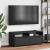 Dulap TV „VISNES” Negru 100x40x38 cm lemn prelucrat GartenMobel Dekor