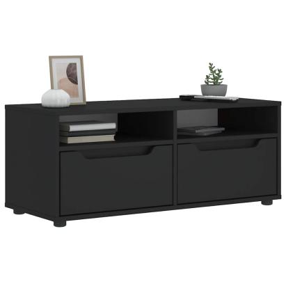 Dulap TV „VISNES” Negru 100x40x38 cm lemn prelucrat GartenMobel Dekor