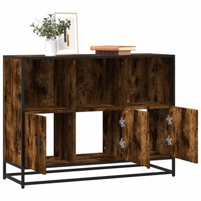 Dulap, stejar fumuriu, 100x35x76 cm, lemn compozit GartenMobel Dekor
