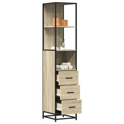 Dulap de baie, stejar sonoma, 35x37,5x166 cm, lemn prelucrat GartenMobel Dekor