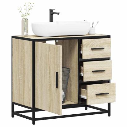Dulap de chiuvetă baie stejar sonoma 65x33x60 cm lemn prelucrat GartenMobel Dekor