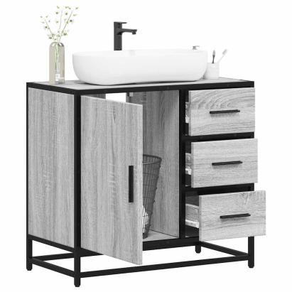 Dulap pentru chiuvetă de baie gri Sonoma 65x33x60 cm lemn GartenMobel Dekor