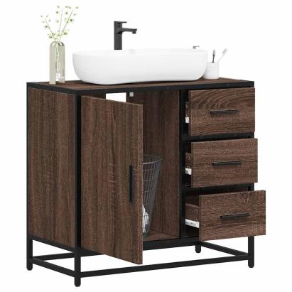 Dulap pentru chiuvetă de baie stejar maro 65x33x60 cm lemn GartenMobel Dekor