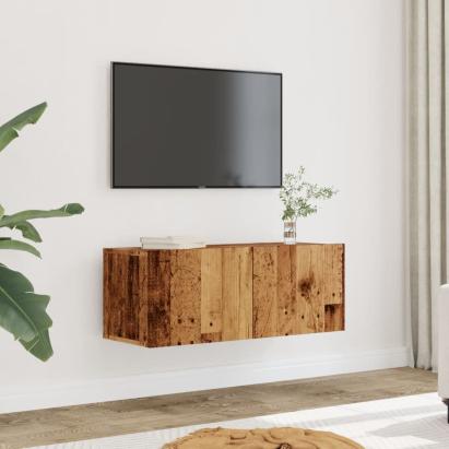 Comodă TV de perete, 2 buc. lemn vechi, 80x30x30 cm GartenMobel Dekor