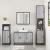 Set mobilier de baie, 3 piese, gri sonoma, lemn prelucrat GartenMobel Dekor