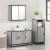 Set mobilier de baie, 3 piese, gri sonoma, lemn prelucrat GartenMobel Dekor