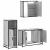 Set mobilier de baie, 3 piese, gri sonoma, lemn prelucrat GartenMobel Dekor