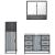 Set mobilier de baie, 3 piese, gri sonoma, lemn prelucrat GartenMobel Dekor