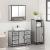 Set mobilier de baie, 3 piese, gri sonoma, lemn prelucrat GartenMobel Dekor