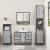 Set mobilier de baie, 3 piese, gri sonoma, lemn prelucrat GartenMobel Dekor