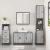 Set mobilier de baie, 3 piese, gri sonoma, lemn prelucrat GartenMobel Dekor