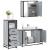 Set mobilier de baie, 3 piese, gri sonoma, lemn prelucrat GartenMobel Dekor
