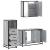 Set mobilier de baie, 3 piese, gri sonoma, lemn prelucrat GartenMobel Dekor