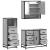 Set mobilier de baie, 3 piese, gri sonoma, lemn prelucrat GartenMobel Dekor