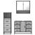 Set mobilier de baie, 3 piese, gri sonoma, lemn prelucrat GartenMobel Dekor