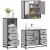 Set mobilier de baie, 3 piese, gri sonoma, lemn prelucrat GartenMobel Dekor