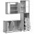 Set mobilier de baie, 3 piese, gri sonoma, lemn prelucrat GartenMobel Dekor