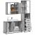 Set mobilier de baie, 3 piese, gri sonoma, lemn prelucrat GartenMobel Dekor