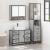 Set mobilier de baie, 3 piese, gri sonoma, lemn prelucrat GartenMobel Dekor
