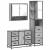 Set mobilier de baie, 3 piese, gri sonoma, lemn prelucrat GartenMobel Dekor