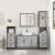 Set de mobilier de baie 4 piese Lemn stratificat gri Sonoma GartenMobel Dekor